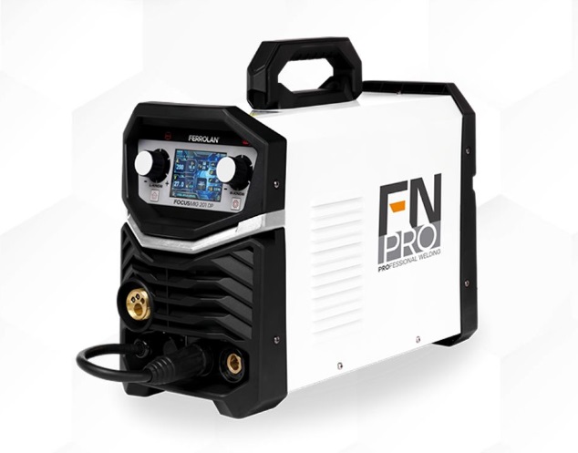 Producto #2262FN0003 - KIT SOLDADORA FOCUSMIG 201 DUAL PULSE FN PRO FERROLAN ROLLO 5KG APTO FLUX 