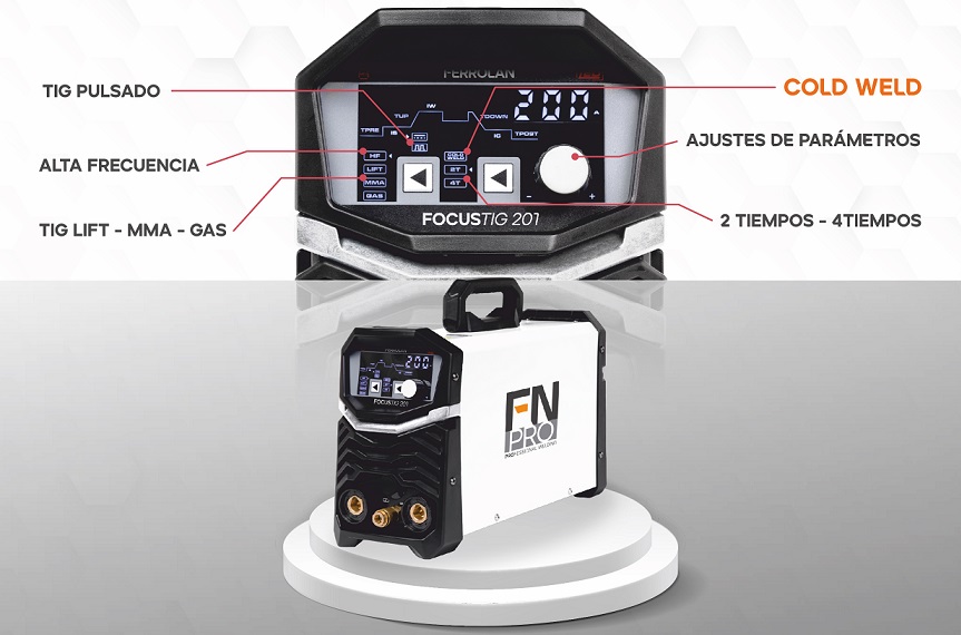 Producto #2262FN0005 - KIT SOLDADORA FOCUSTIG 201 HF FN PRO FERROLAN 